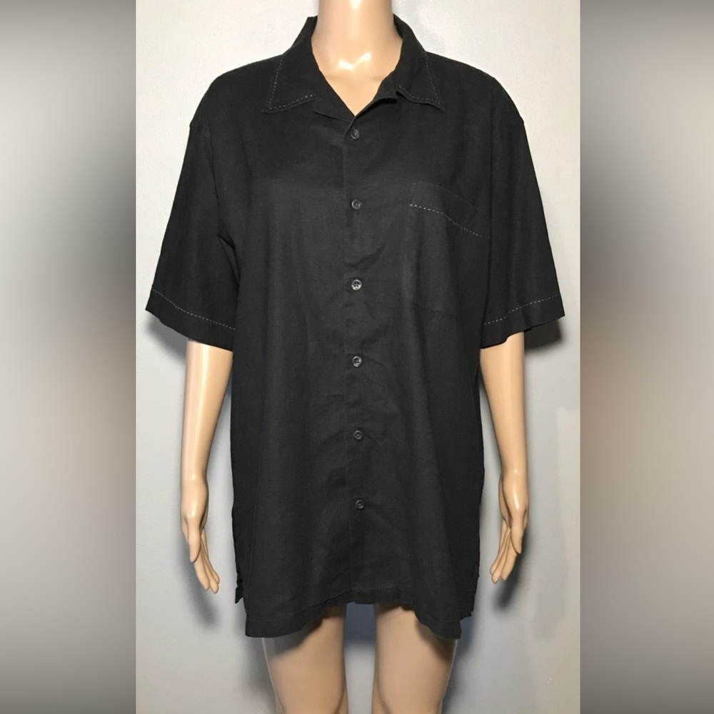 Club Room for Charter Club Men's Shirt Size M Linen Cotton Button Up Lightweight